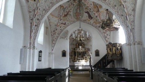 De kerk in Elmelunde.