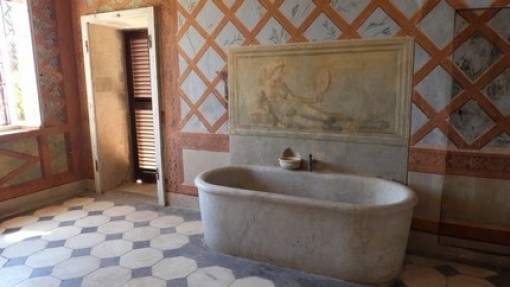 De badkamer in het buitenverblijf van Napoleon.