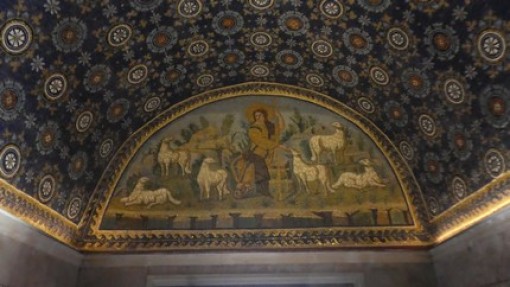 Mozaïek in het mausoleum van Galla Placidia.