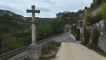 De steile weg van l'Hospitalet naar Rocamadour .